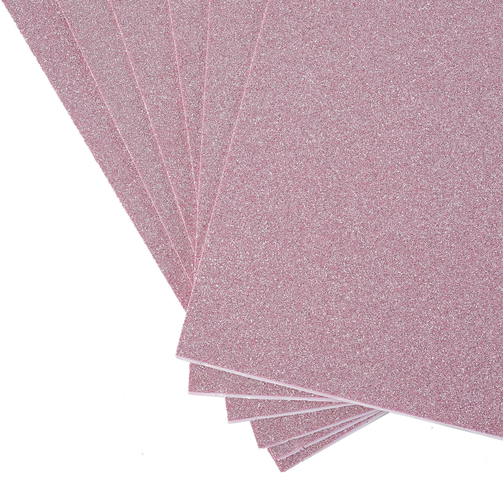 10 Pack Pink Self - Adhesive Glitter DIY Craft Foam Sheets - 12"x10" - Linen Luxes