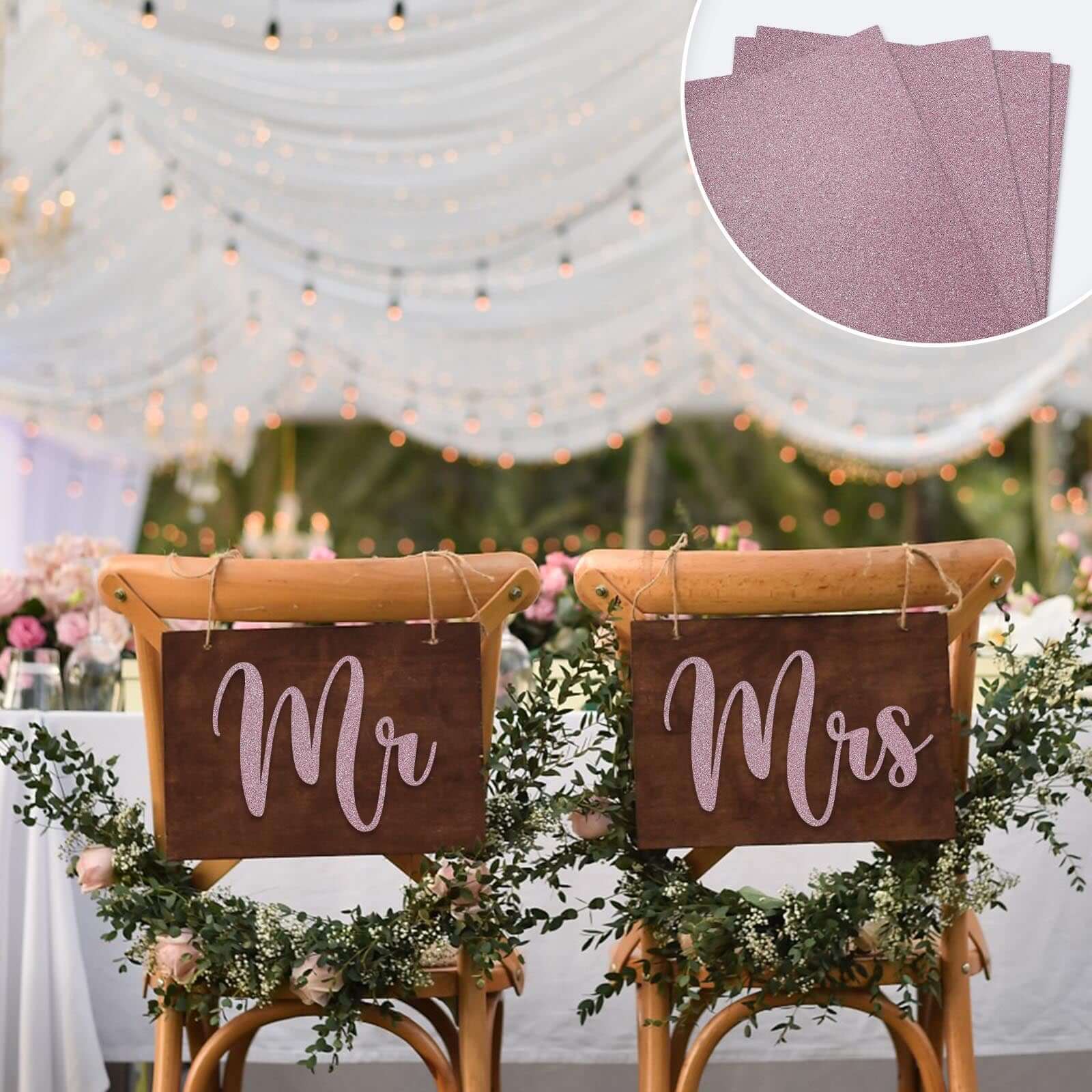 10 Pack Pink Self - Adhesive Glitter DIY Craft Foam Sheets - 12"x10" - Linen Luxes