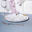 10 - Pack Plastic 8" Round Dessert Plates in White with Gold Marble Print - Disposable Appetizer/Salad Plates for Chic Banquets & Special Occasions - Linen Luxes