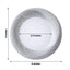 10 - Pack Plastic 9" Round Dinner Plates White with Silver Swirl Rim - Disposable Party Plates - Linen Luxes