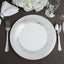 10 - Pack Plastic 9" Round Dinner Plates White with Silver Swirl Rim - Disposable Party Plates - Linen Luxes