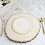 10 - Pack Plastic Dessert Plates Ivory with TrÃ¨s Chic Gold Rim - Disposable Plates for Parties 8" - Linen Luxes