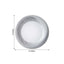 10 - Pack Plastic Dessert Plates White/Silver Swirl Rim - Disposable Plates for Appetizers 6" - Linen Luxes