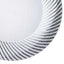 10 - Pack Plastic Dessert Plates White/Silver Swirl Rim - Disposable Plates for Appetizers 6" - Linen Luxes