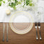 10 - Pack Plastic Dinner Plates Clear with TrÃ¨s Chic Gold Rim - Perfect Disposable Party Plates 10" - Linen Luxes