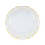 10 - Pack Plastic Dinner Plates Clear with TrÃ¨s Chic Gold Rim - Perfect Disposable Party Plates 10" - Linen Luxes
