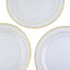 10 - Pack Plastic Dinner Plates Clear with TrÃ¨s Chic Gold Rim - Perfect Disposable Party Plates 10" - Linen Luxes