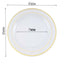 10 - Pack Plastic Dinner Plates Clear with TrÃ¨s Chic Gold Rim - Perfect Disposable Party Plates 10" - Linen Luxes