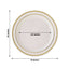 10 - Pack Plastic Dinner Plates Ivory with TrÃ¨s Chic Gold Rim - Disposable Party Plates for Gatherings 10" - Linen Luxes
