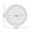 10 - Pack Plastic Dinner Plates White with TrÃ¨s Chic Gold Rim - Perfect Disposable Party Plates 10" - Linen Luxes