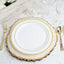 10 - Pack Plastic Dinner Plates White with TrÃ¨s Chic Gold Rim - Perfect Disposable Party Plates 10" - Linen Luxes