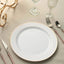 10 - Pack Plastic Dinner Plates White with TrÃ¨s Chic Rose Gold Rim - Perfect Disposable Party Plates 10" - Linen Luxes