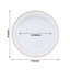 10 - Pack Plastic Dinner Plates White with TrÃ¨s Chic Rose Gold Rim - Perfect Disposable Party Plates 10" - Linen Luxes