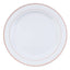 10 - Pack Plastic Dinner Plates White with TrÃ¨s Chic Rose Gold Rim - Perfect Disposable Party Plates 10" - Linen Luxes