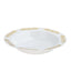 10 - Pack Plastic Round Soup Bowl in White with Gold Embossed Scalloped Rim - Sturdy Disposable Salad Dessert Bowls for Catering & Events 12oz - Linen Luxes
