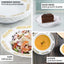 10 - Pack Plastic Round Soup Bowl in White with Gold Embossed Scalloped Rim - Sturdy Disposable Salad Dessert Bowls for Catering & Events 12oz - Linen Luxes