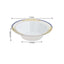 10 - Pack Plastic Round Soup Bowl in White with Gold Vine & Royal Blue Rim - Sturdy Disposable Salad Dessert Bowls for Catering & Events 12oz - Linen Luxes