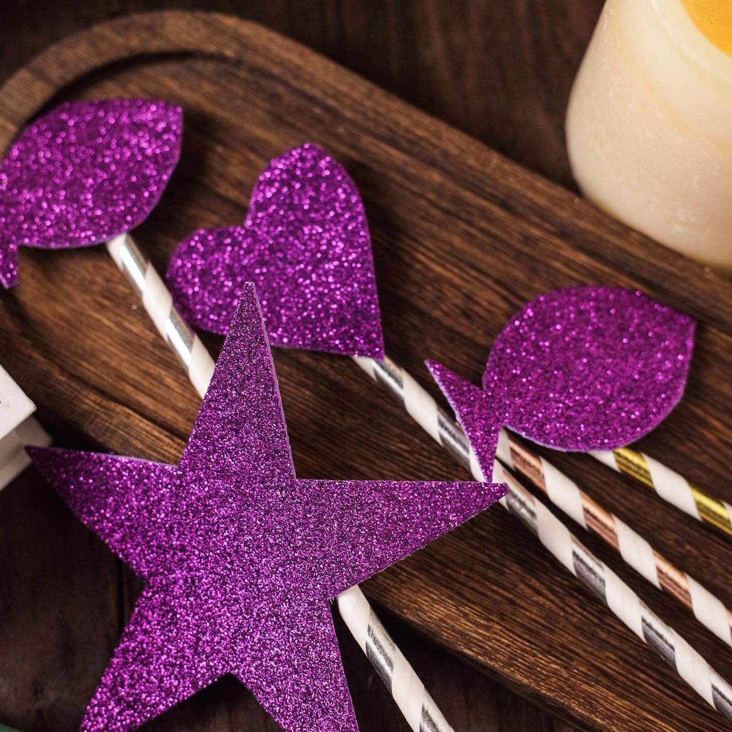 10 Pack Purple Self - Adhesive Glitter DIY Craft Foam Sheets - 12"x10" - Linen Luxes