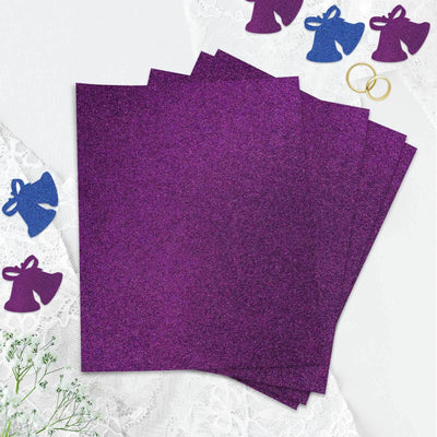 10 Pack Purple Self - Adhesive Glitter DIY Craft Foam Sheets - 12"x10" - Linen Luxes