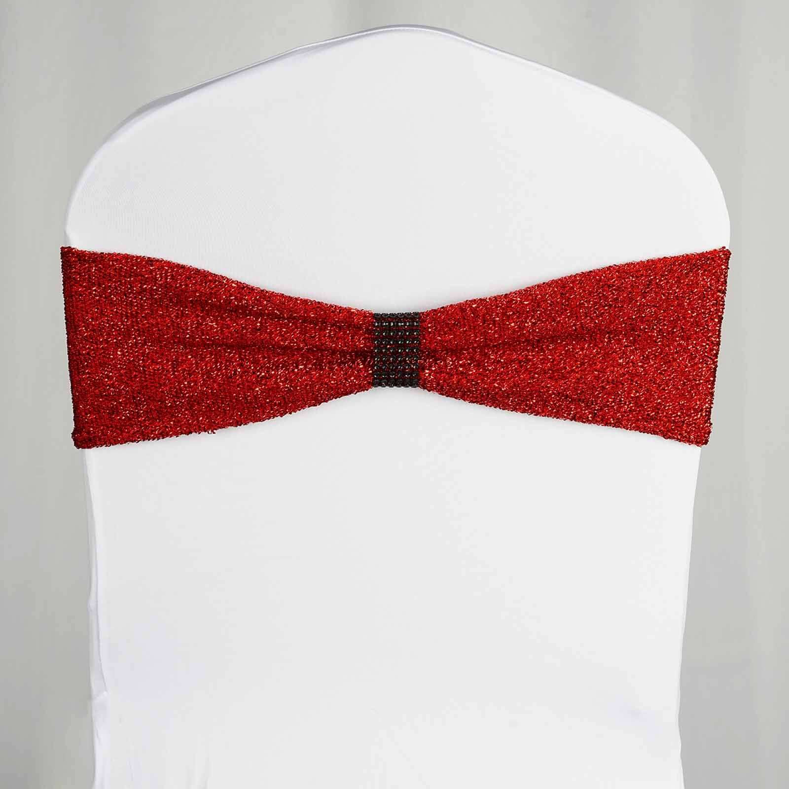 10 Pack Rhinestone Napkin Rings with Velcro Brooch Buckle Black - Stylish Design for Chair Sashes - Linen Luxes