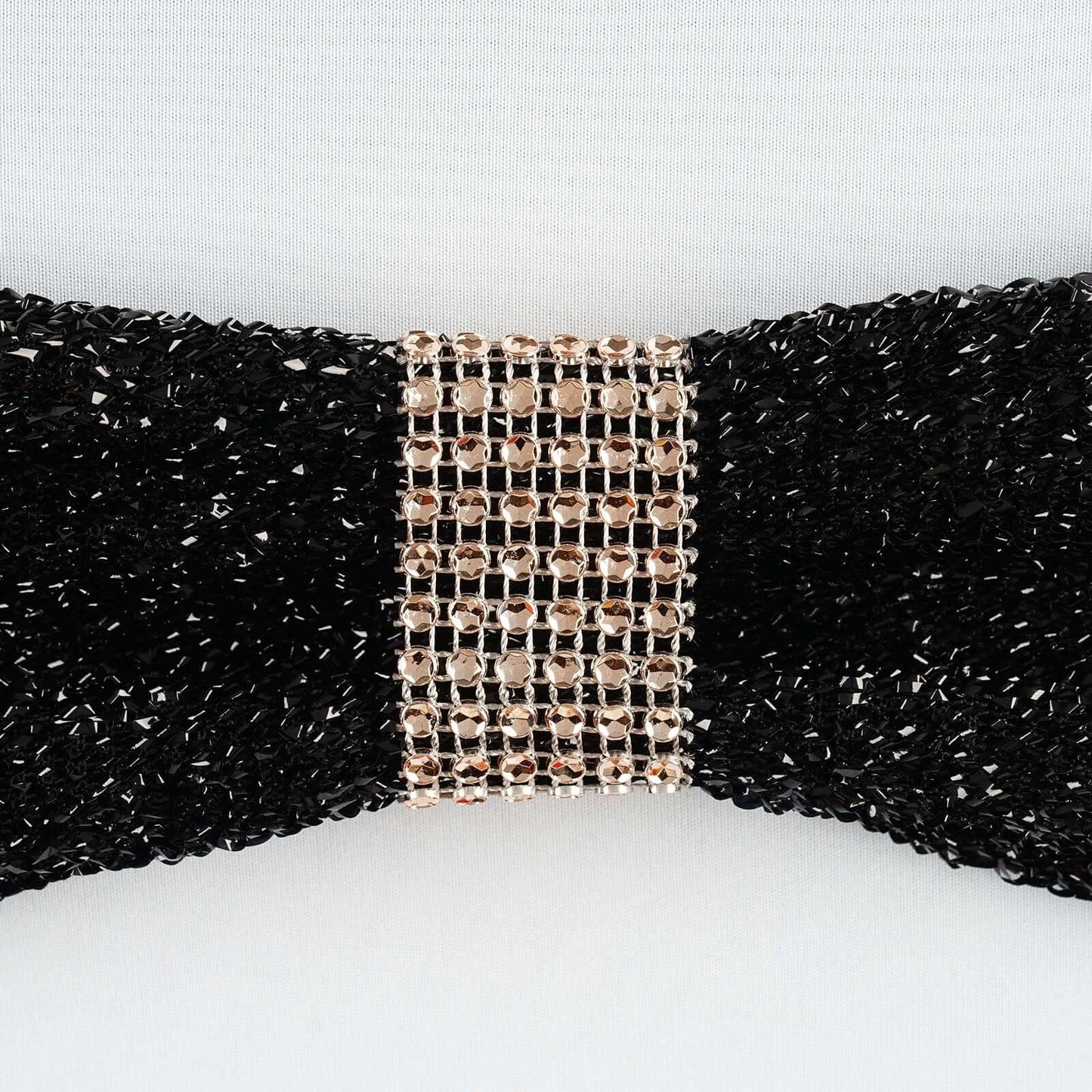 10 Pack Rhinestone Napkin Rings with Velcro Brooch Buckle Champagne - Stylish Design for Chair Sashes - Linen Luxes