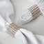 10 Pack Rhinestone Napkin Rings with Velcro Brooch Buckle Champagne - Stylish Design for Chair Sashes - Linen Luxes