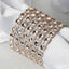 10 Pack Rhinestone Napkin Rings with Velcro Brooch Buckle Champagne - Stylish Design for Chair Sashes - Linen Luxes