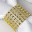 10 Pack Rhinestone Napkin Rings with Velcro Brooch Buckle Gold - Stylish Design for Chair Sashes - Linen Luxes