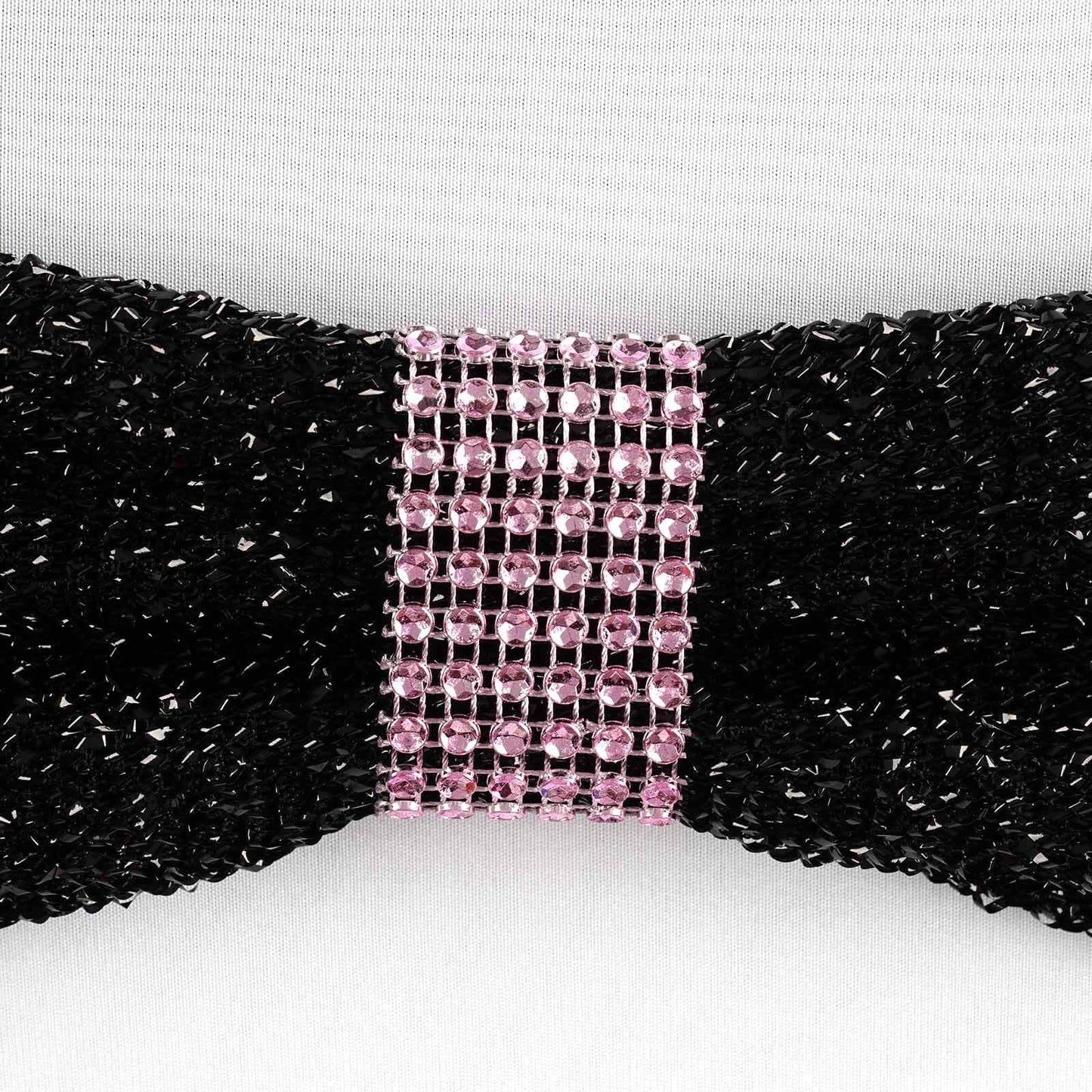 10 Pack Rhinestone Napkin Rings with Velcro Brooch Buckle Pink - Stylish Design for Chair Sashes - Linen Luxes