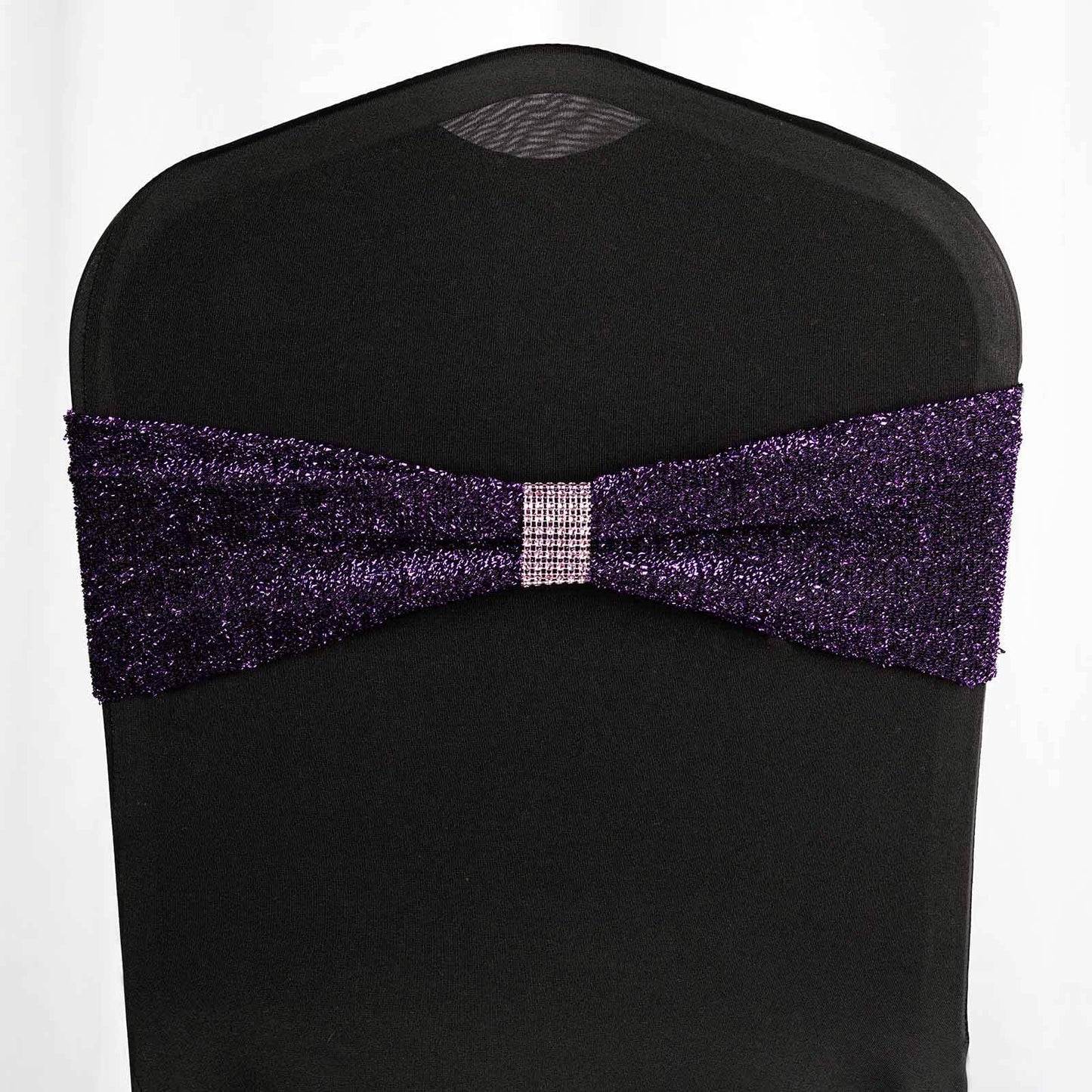 10 Pack Rhinestone Napkin Rings with Velcro Brooch Buckle Pink - Stylish Design for Chair Sashes - Linen Luxes