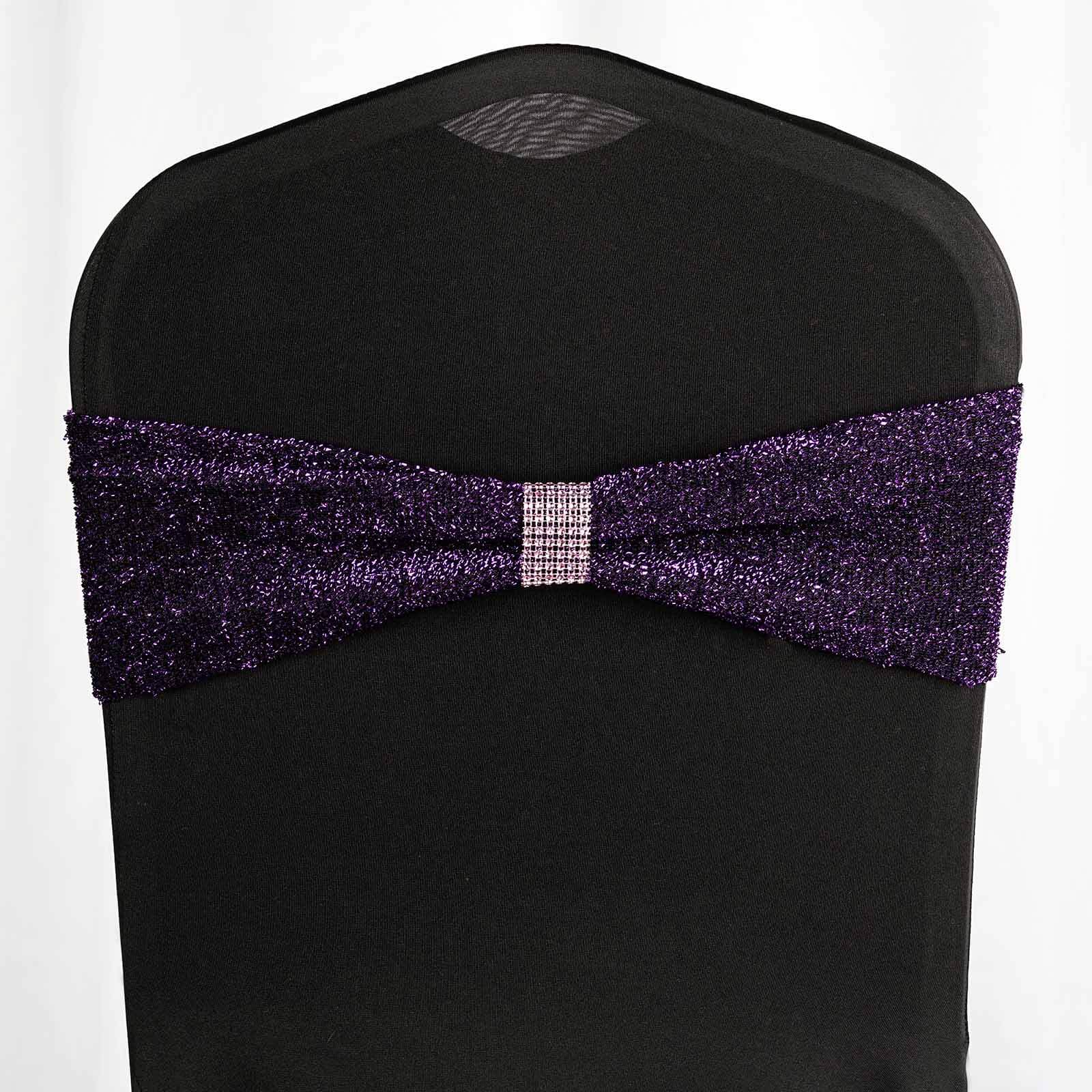 10 Pack Rhinestone Napkin Rings with Velcro Brooch Buckle Pink - Stylish Design for Chair Sashes - Linen Luxes