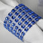 10 Pack Rhinestone Napkin Rings with Velcro Brooch Buckle Royal Blue - Stylish Design for Chair Sashes - Linen Luxes