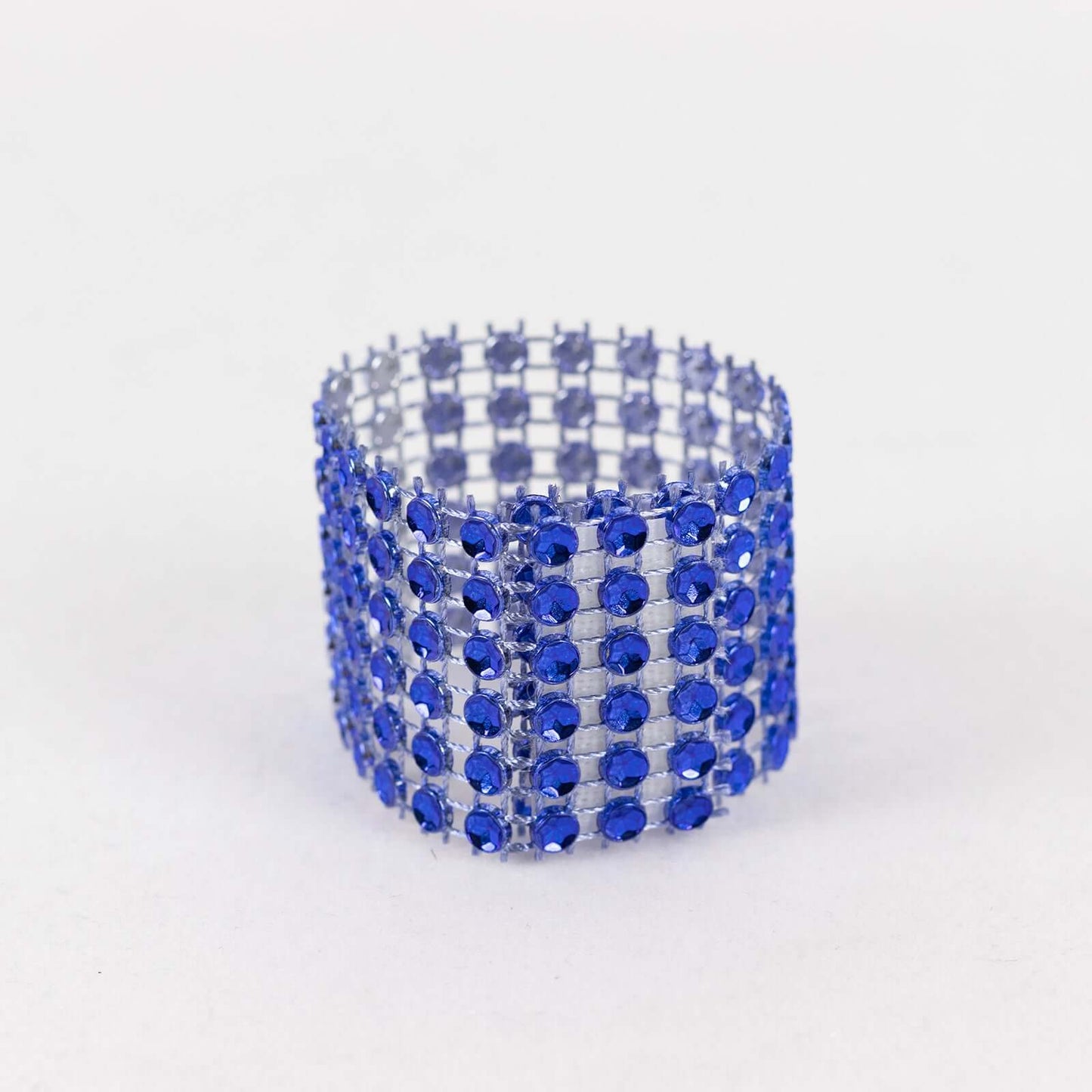10 Pack Rhinestone Napkin Rings with Velcro Brooch Buckle Royal Blue - Stylish Design for Chair Sashes - Linen Luxes