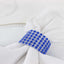 10 Pack Rhinestone Napkin Rings with Velcro Brooch Buckle Royal Blue - Stylish Design for Chair Sashes - Linen Luxes