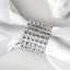 10 Pack Rhinestone Napkin Rings with Velcro Brooch Buckle Silver - Stylish Design for Chair Sashes - Linen Luxes
