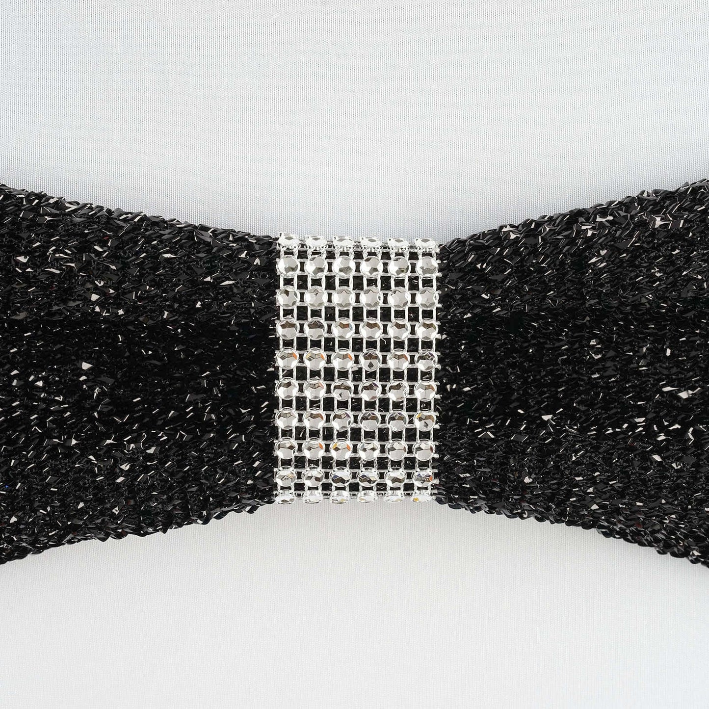 10 Pack Rhinestone Napkin Rings with Velcro Brooch Buckle Silver - Stylish Design for Chair Sashes - Linen Luxes