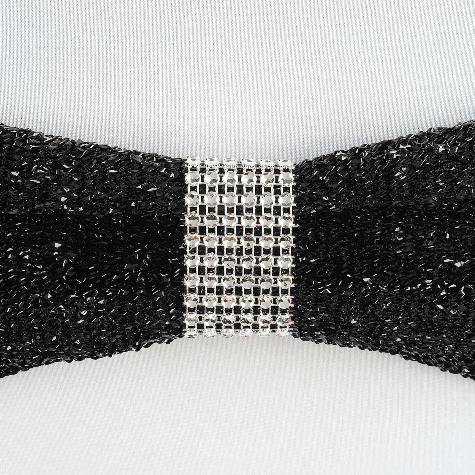 10 Pack Rhinestone Napkin Rings with Velcro Brooch Buckle Silver - Stylish Design for Chair Sashes - Linen Luxes