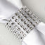 10 Pack Rhinestone Napkin Rings with Velcro Brooch Buckle Silver - Stylish Design for Chair Sashes - Linen Luxes