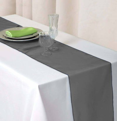 10 Pack Sheer Organza 14"x108" Table Runners Black - Soft and Lightweight Table Accent - Linen Luxes