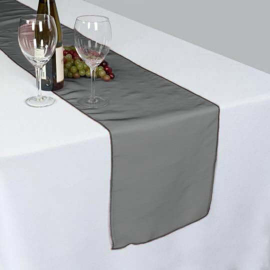 10 Pack Sheer Organza 14"x108" Table Runners Black - Soft and Lightweight Table Accent - Linen Luxes