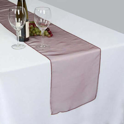 10 Pack Sheer Organza 14"x108" Table Runners Burgundy - Soft and Lightweight Table Accent - Linen Luxes