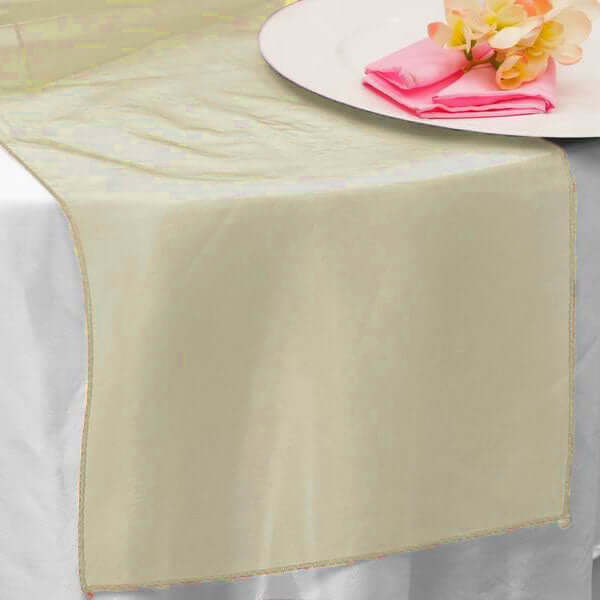 10 Pack Sheer Organza 14"x108" Table Runners Gold - Soft and Lightweight Table Accent for Weddings - Linen Luxes