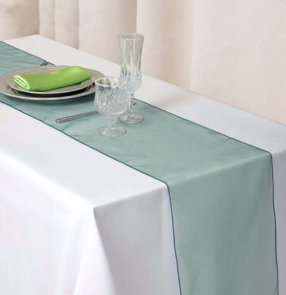 10 Pack Sheer Organza 14"x108" Table Runners Hunter Emerald Green - Soft and Lightweight Table Accent - Linen Luxes