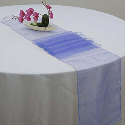 10 Pack Sheer Organza 14"x108" Table Runners Navy Blue - Soft and Lightweight Table Accent - Linen Luxes