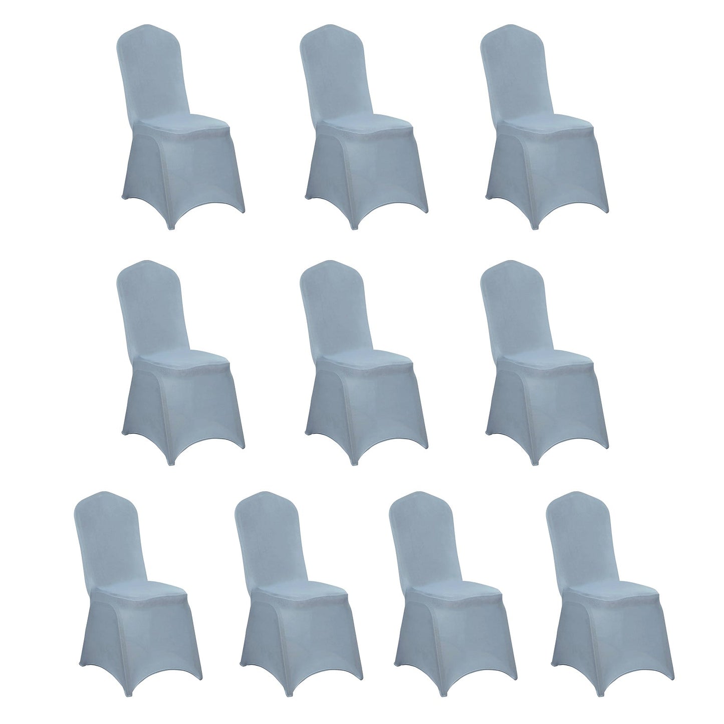 10 Pack Spandex Chair Covers for Banquet Chairs Dusty Blue - Durable Reusable Stretch Slip-On Covers