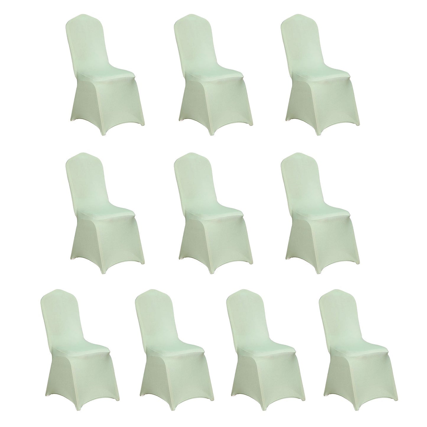 10 Pack Spandex Chair Covers for Banquet Chairs Sage Green - Durable Reusable Stretch Slip-On Covers