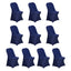 10 Pack Stretch Spandex Chair Covers Navy Blue for Folding Chairs - Durable 160GSM Fitted Slipcovers