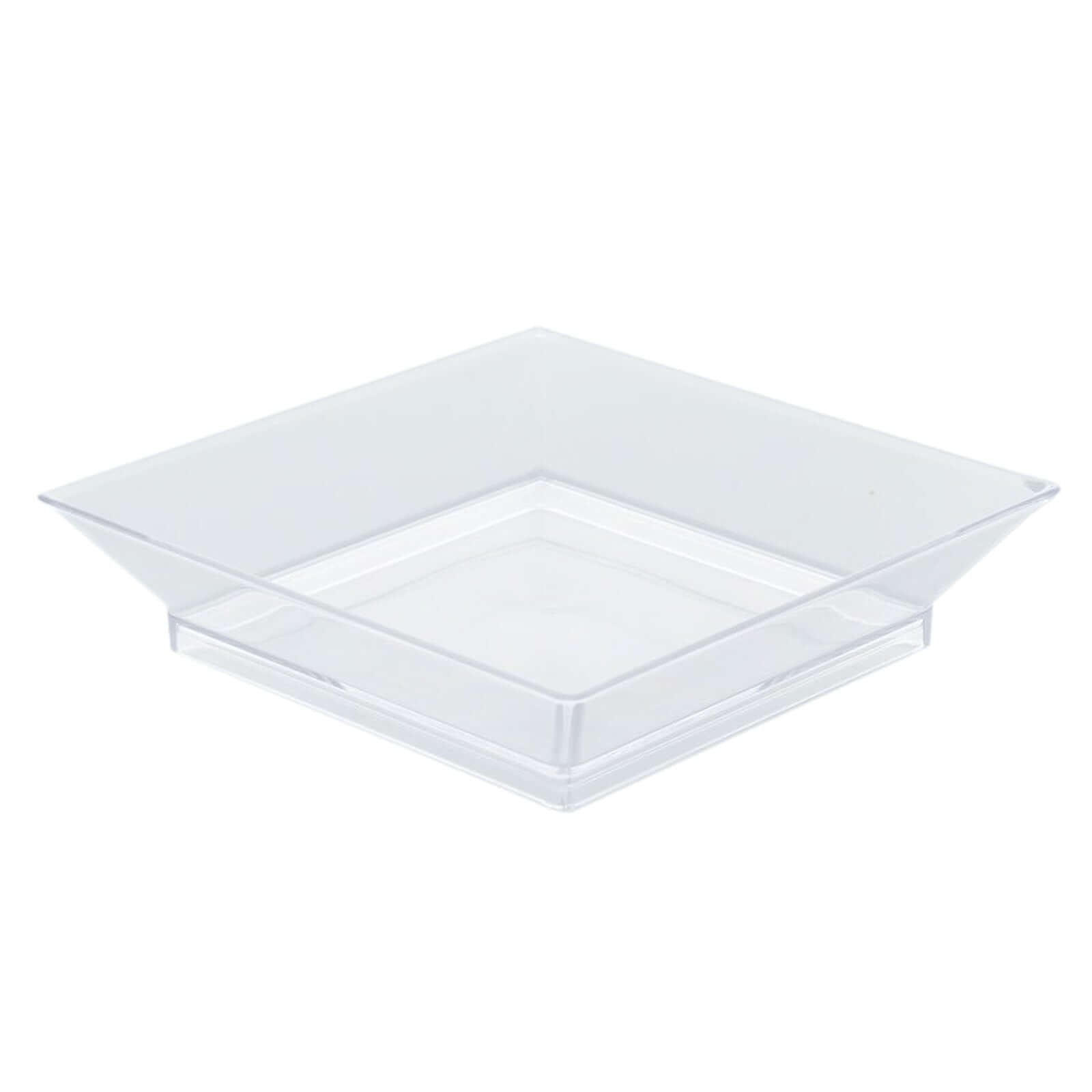10 - Pack Tapas Plates Sleek Square Design Clear - Plastic Disposable Plates for Parties 4" - Linen Luxes