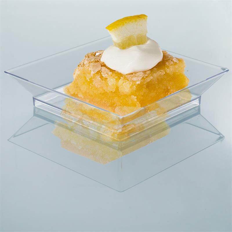 10 - Pack Tapas Plates Sleek Square Design Clear - Plastic Disposable Plates for Parties 4" - Linen Luxes