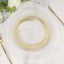 10-Pack Plastic 9" Round Dinner Plates Clear with Gold Swirl Rim - Disposable Party Plates for Classy Events & Banquets